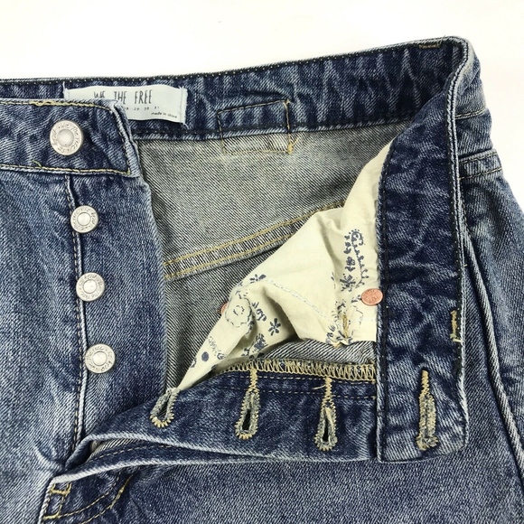 Free People Rugged A-Line Denim Skirt 26 - Picture 5 of 7